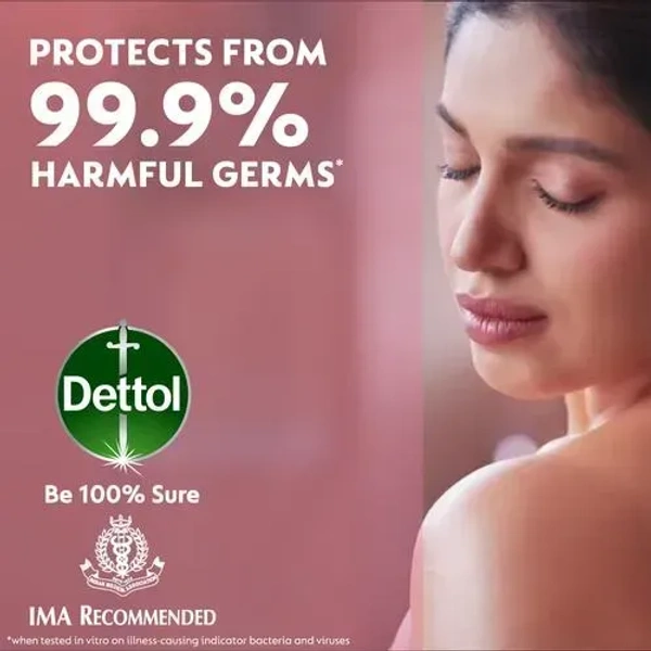 Dettol Skincare Moisturising Beauty Bathing Soap Bar With 2x Moisturisers, Glycerine & Argan Oil, 150 g (Pack of 4) - 600 Gm