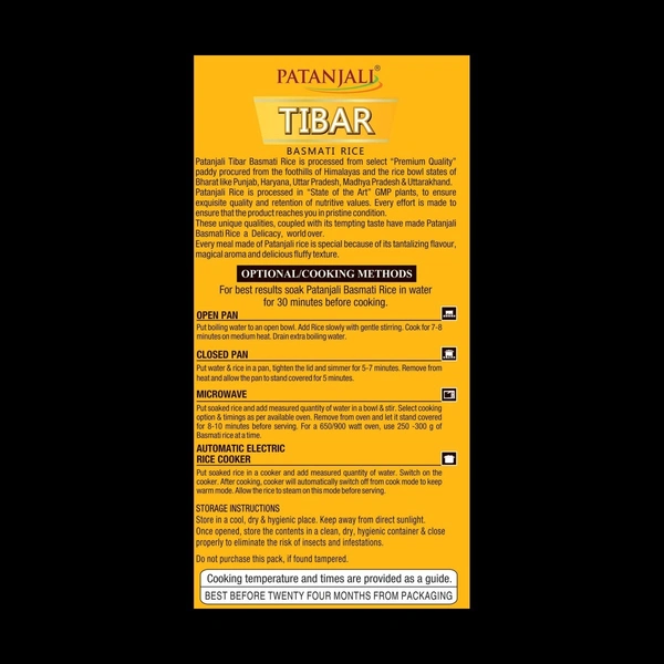 Patanjali Tibar Basmati Rice - 1 kg