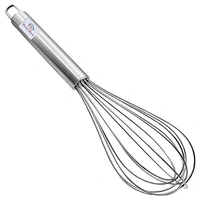 Home Multiuses Stainless Steel Kitchen Utensil Balloon Shape Wire Whisk, Egg Beater, Kitchen Tool, 20cm (Silver)