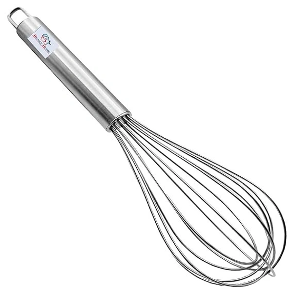 Home Multiuses Stainless Steel Kitchen Utensil Balloon Shape Wire Whisk, Egg Beater, Kitchen Tool, 20cm (Silver)