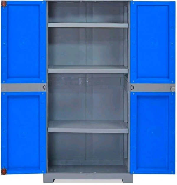 Freedom Mini Medium (FMM) Plastic Cabinet for Storage| Space & Clothes Organizer| Shelves| Cupboard| Almari| Wardrobe| Living Room| Adult & Kids| Multipurpose for Home Kitchen & Office - red &blue, Ft. 5