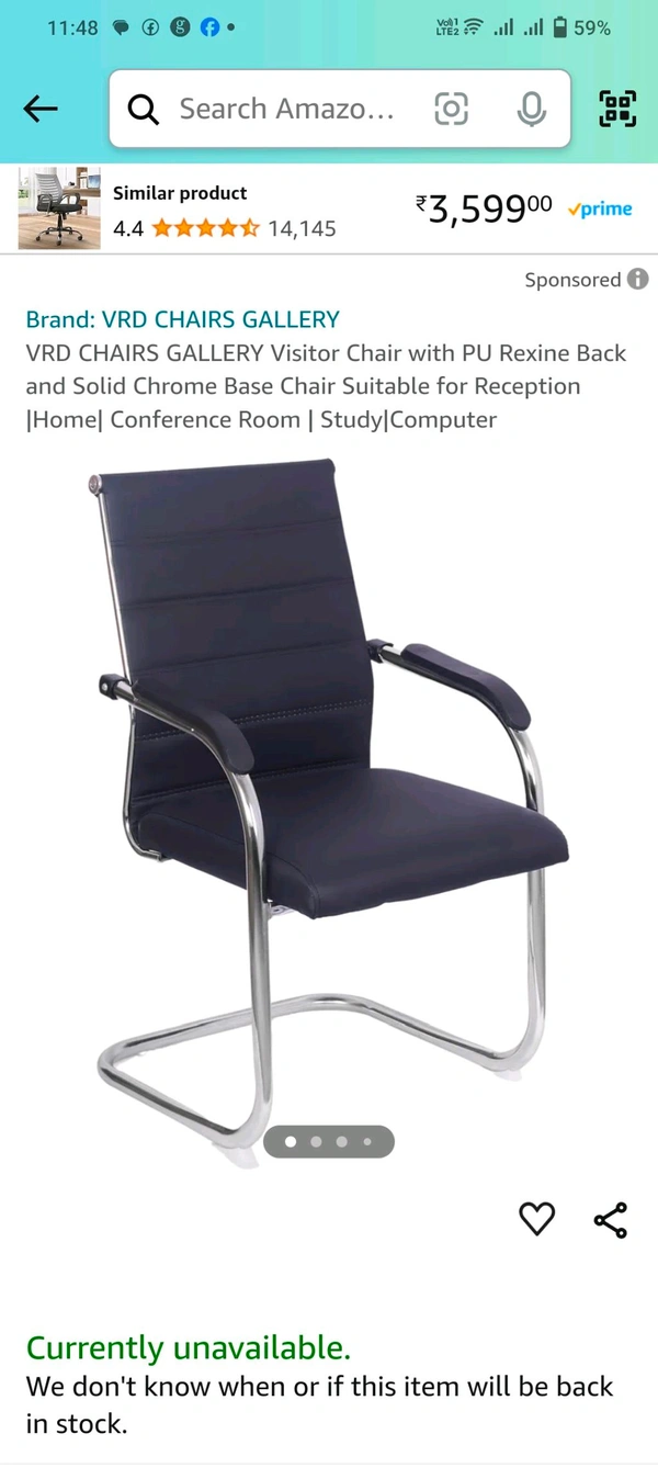 Pu Visitor Chair  - Black