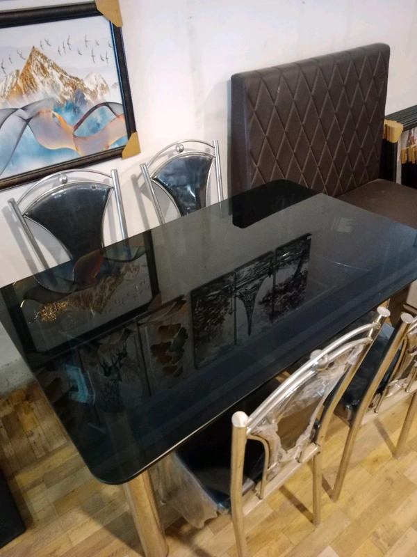 Dining Set 4 Seater - Black