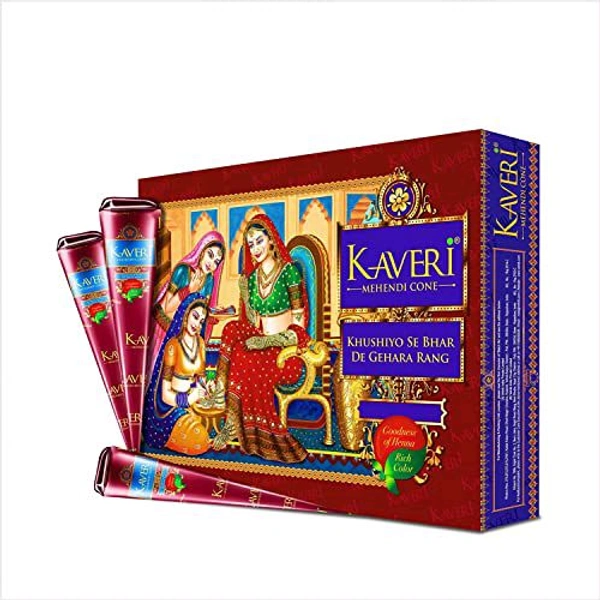 Kaveri Mehendi Cone - India’s best herbal mehendi cone, One Box 12pic