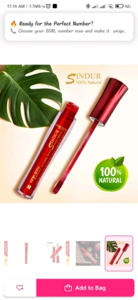 Aromatherapy 100% Natural Liquid Sindoor - Red  - Red, 5ml