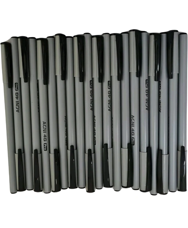 AGNI 4G Pro | Pack of 20 Units | Black Direct-Fill Pens | 0.7 mm Tip size | Ideal for Students and Professionals | Suitable for School and Office Writing - Black, Black