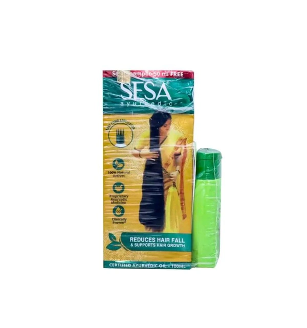 Sesa Ayurvedic Hair Oil (Free Sesa Ayurvedic Shampoo 50 ml) 100 ml - Oil 100ml & Shampoo 50 ml