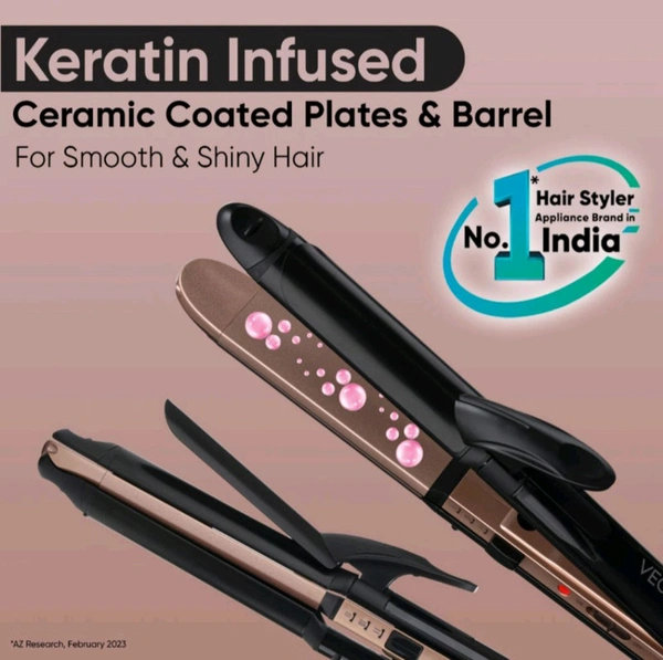 VEGA 3-in-1 Keratin Hair Styler (VHSCC-03)   - Rose Gold
