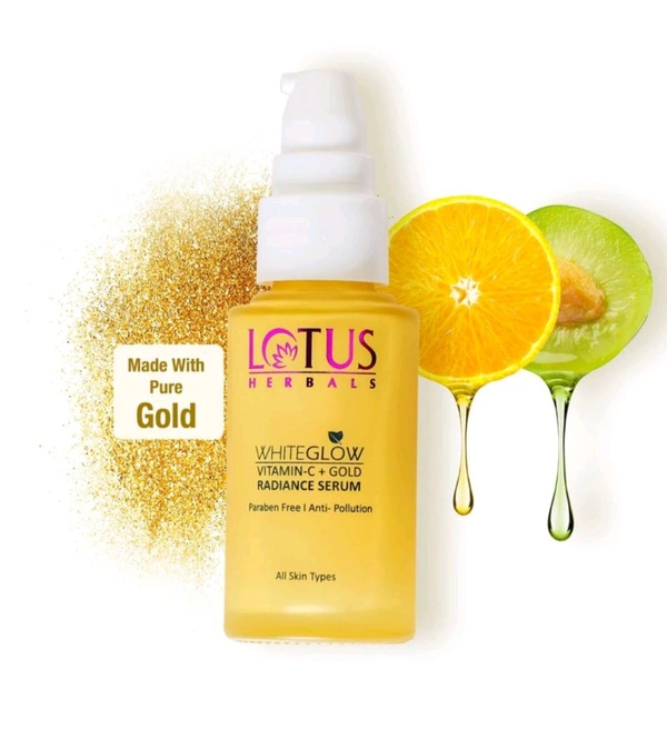 Lotus Herbals Whiteglow Vitamin C + Gold Radiance Face Serum - 15 Ml, Gold