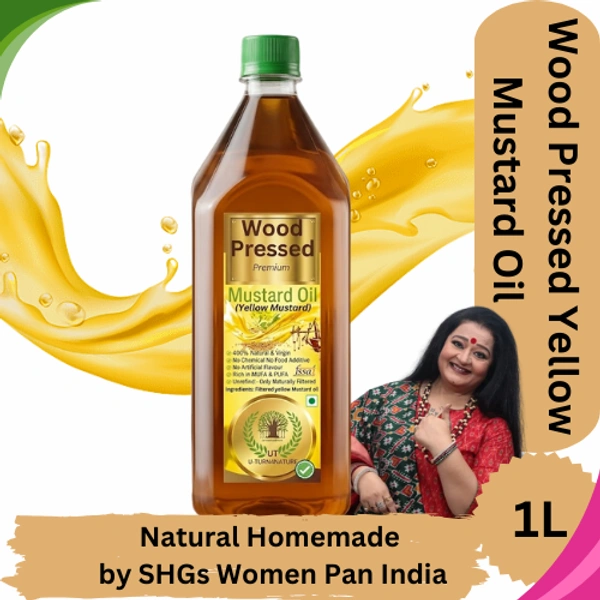 Wood Pressed Yellow Mustard Oil- Simply Homemade - 1L