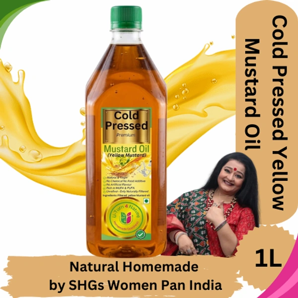 Cold-Pressed Yellow Mustard Oil- Simply Homemade - 1L