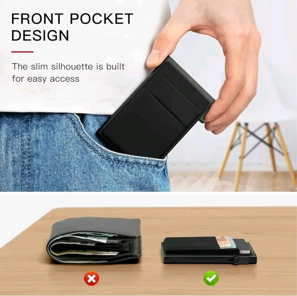 Pop Up Card Holder Wallet - Black