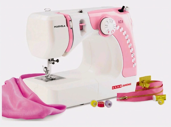 Usha USHA Marvela Automatic Sewing Machine (Pink-White) - Shocking, Large