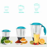 USHA Speed Master Mixer Grinder, 500 Watt - Blue Chill, Large