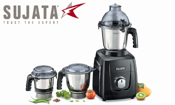Sujata Dynamix 1000 Watt Mixer Grinder (Black) - Large, Black