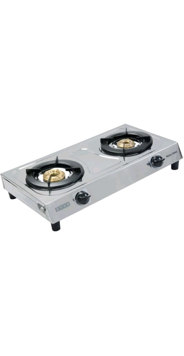 Usha Maxus GS2001 Stainless Steel 2 Burner CookTop - Silver, Large