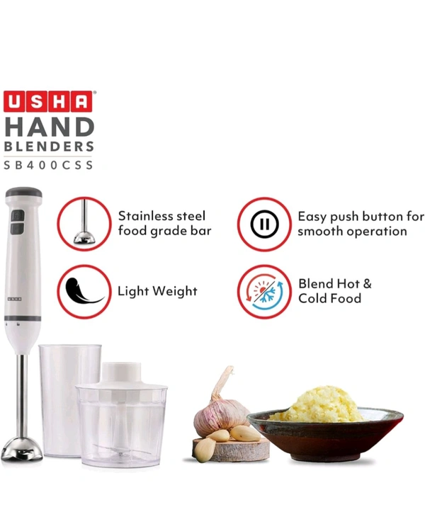 Usha Hand Blender HB400CSS 400 Watt (White)