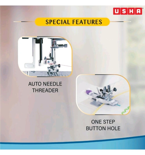 Usha Janome Stitch Magic Automatic Sewing Machine with 57 Stitch Functions (White-Blue)