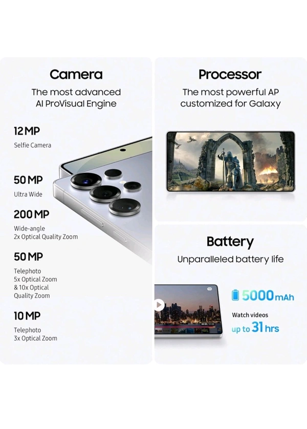 Samsung Galaxy S25 Ultra 5G AI SmartPhone, 12 GB RAM, 256 GB Storage