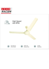 Usha Racer Ceiling Fan 1200 mm, 50 Watt (Rich Ivory)