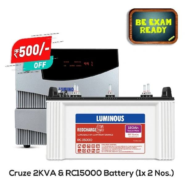 LUMINOUS Luminous Cruze+ 2kVA Inverter And RC15000 120Ah Tubular Battery