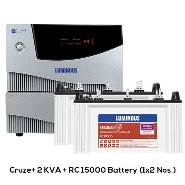 LUMINOUS Luminous Cruze+ 2kVA Inverter And RC15000 120Ah Tubular Battery