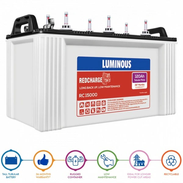 LUMINOUS Luminous Cruze+ 2kVA Inverter And RC15000 120Ah Tubular Battery
