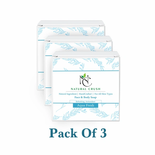 Aqua Fresh Handmade Soap - Elevate Your Daily Ritual with Pure Freshness - 80 gm (pack of 3)