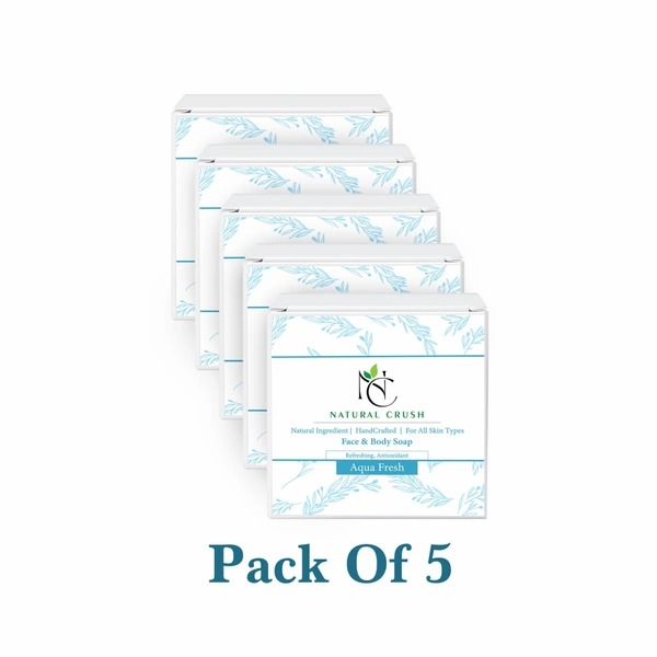 Aqua Fresh Handmade Soap - Elevate Your Daily Ritual with Pure Freshness - 80 gm (pack of 5)