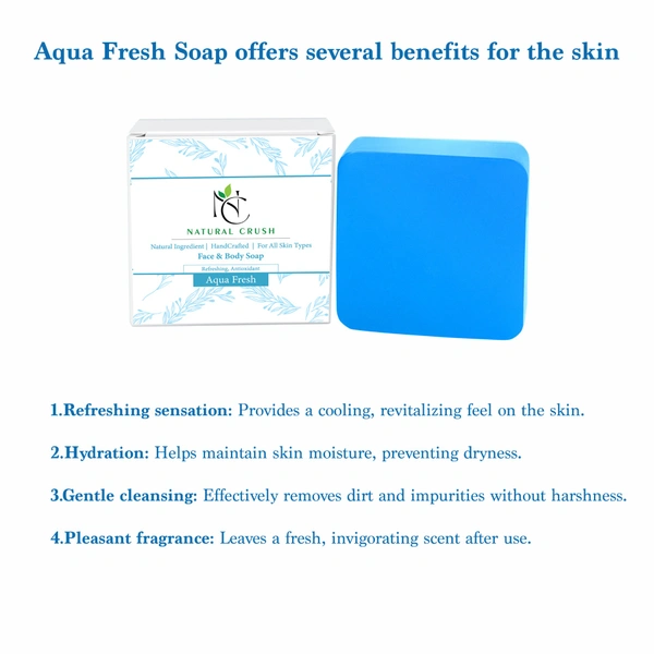 Aqua Fresh Handmade Soap - Elevate Your Daily Ritual with Pure Freshness - 80 gm (pack of 5)