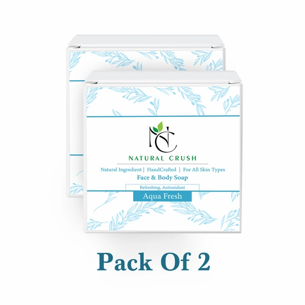 Aqua Fresh Handmade Soap - Elevate Your Daily Ritual with Pure Freshness - 80 gm (pack of 2)