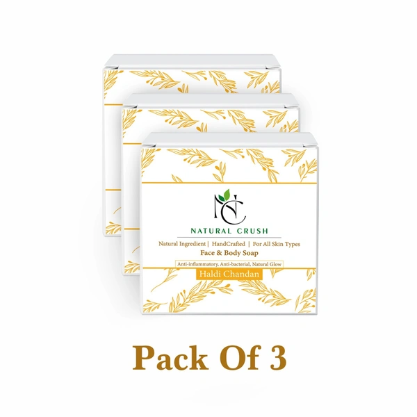  Haldi Chandan Handmade Soap – Purifying & Nourishing Bath Soap - 80 gm (pack of 3)