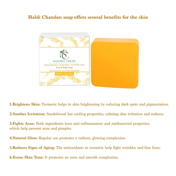  Haldi Chandan Handmade Soap – Purifying & Nourishing Bath Soap - 80 gm (pack of 5)