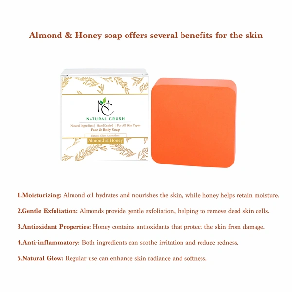 Almond & Honey Handmade Soap – A Sweet Treat for Your Skin - 80 gm (pack of 5)