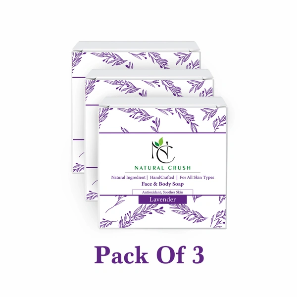 Lavender Handmade Soap – Moisturizing Soap with Calming Aroma - 80 gm (pack of 3)