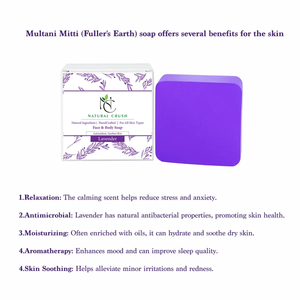 Lavender Handmade Soap – Moisturizing Soap with Calming Aroma - 80 gm (pack of 5)