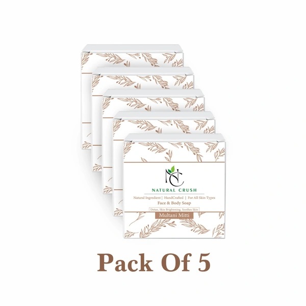 Pure Multani Mitti Handmade Soap - Nature’s Cleansing Secret - 80 gm (pack of 5)