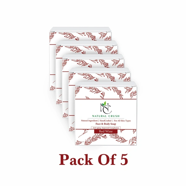 Red Wine Infused Handmade Soap- Anti Aging & Nourishing Formula - 80 gm (pack of 5)
