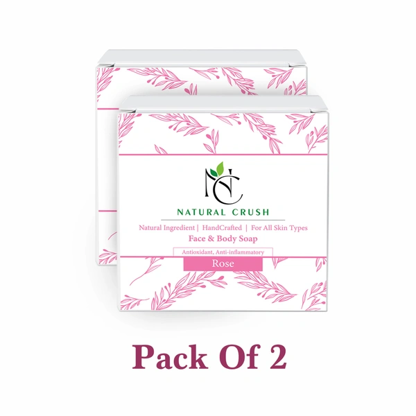 Luxurious Rose Handmade Soap Bar - All Natural, Skin-Softening Formula - 80 gm (pack of 2)