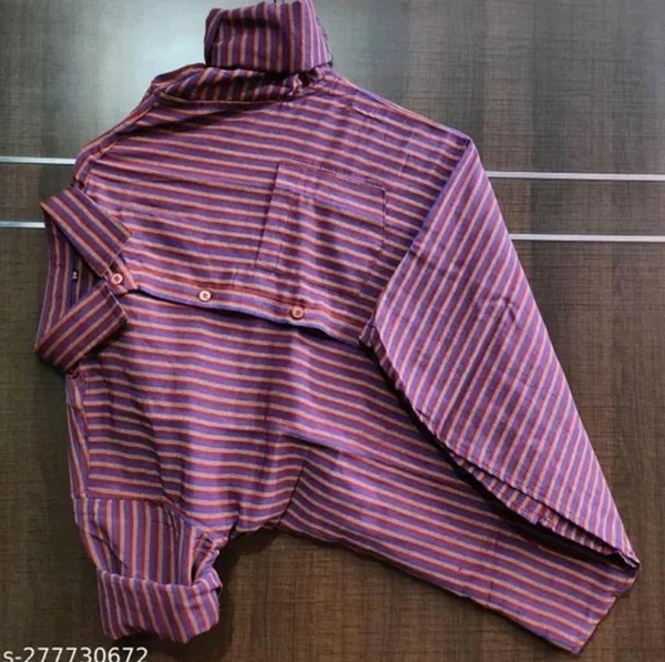 Aw Collection  KHADI SHIRT FOR Men - Purple, Xl