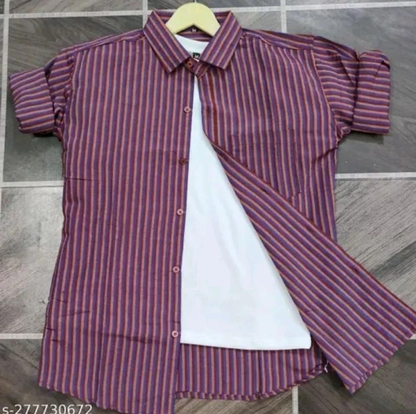 Aw Collection  KHADI SHIRT FOR Men - Purple, Xl