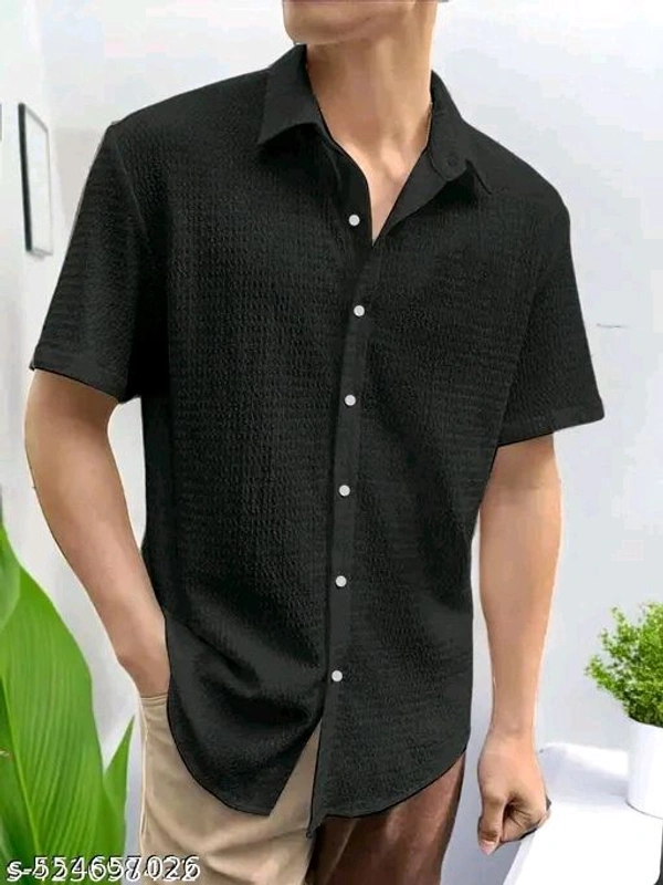 ALVARIONTERPRISES shirt for men imported popcorn febric shirt  - XL, AQUE BLUE