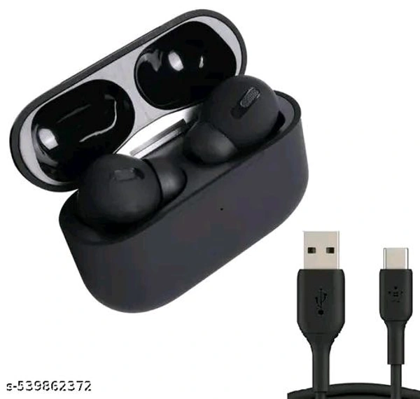 TWS  Airpods pro style bluetooth earphone 3H playtime  - BLACK