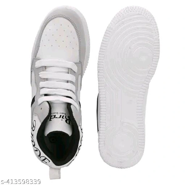 BIRDE  New  High Top Casual Sneakers Shoes For Mens | Daily Wear Shoes For Men
 - White, 9
