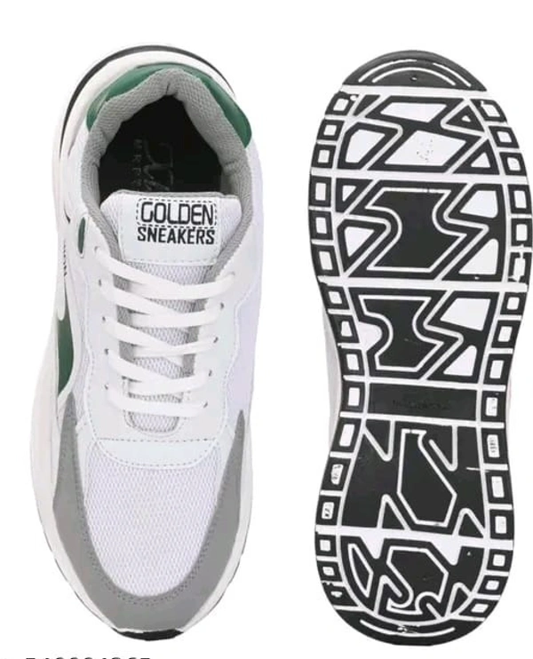 GOLDEN SNEAKERS Stylish White Casual Sneakers For Men - 7, WHITE