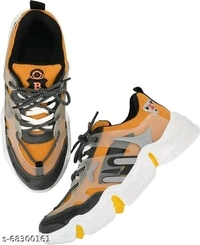 NN SHOES N N Shoes Men'S Mesh 300 Yellow Sports Running Walking Gym Casual Sneakers shoes  - 7, YELLOW