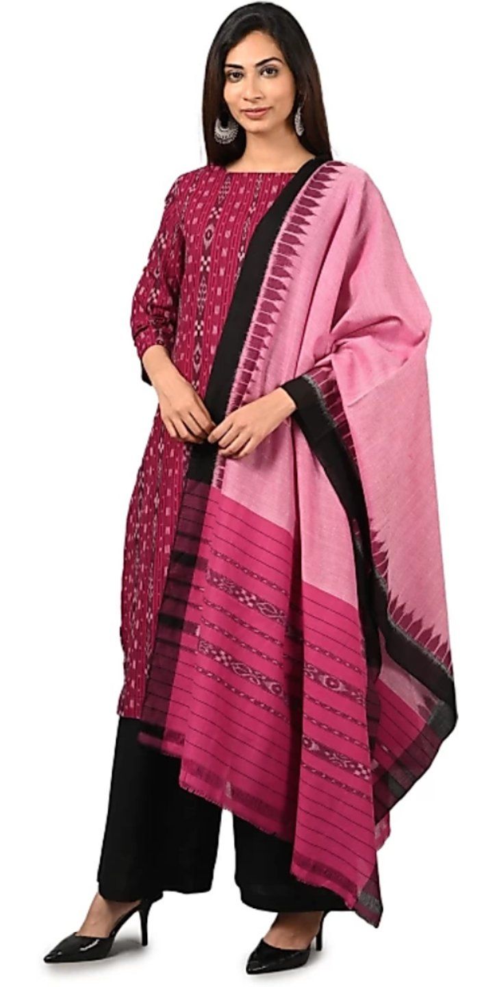 NUAPATANALOOM Odisha Sambalpuri Handloom Women's Ikat Cotton Ethnic Dress  Material Set Unstitched salwar suit for Women's (Yellow,Black,NPTL 2464) :  Amazon.in: Fashion