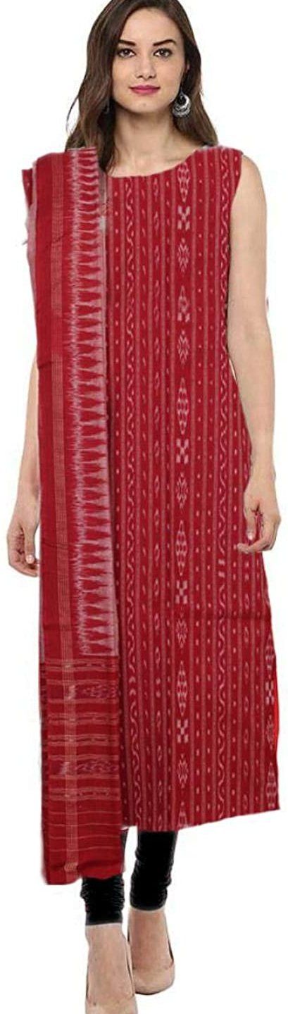 Deepmaroon Colour Sambalpuri Handloom Cotton Bomkai Dress Material -  Sambalpuri Handloom Item