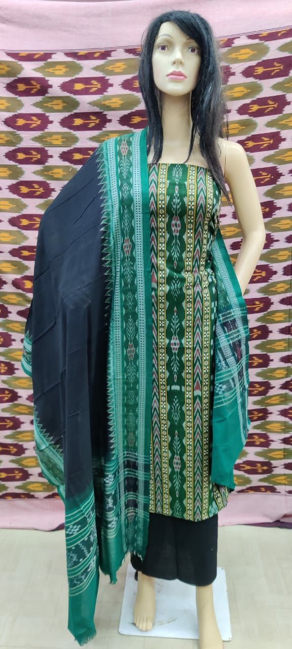 Buy APOLEE ODISHA HANDLOOM SAMBALPURI DRESS MATERIAL SET;UNSTITCHED; (  green, Cotton) at Amazon.in