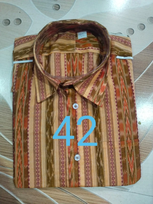 101199 Sambalpuri Handloom Cotton Half Shirt - 40